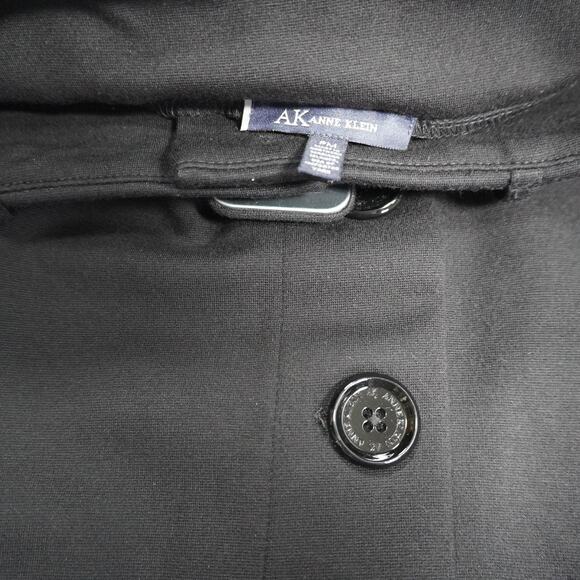 Anne Klein black midi length skirt with belt made in USA sz PM - Picture 6 of 7